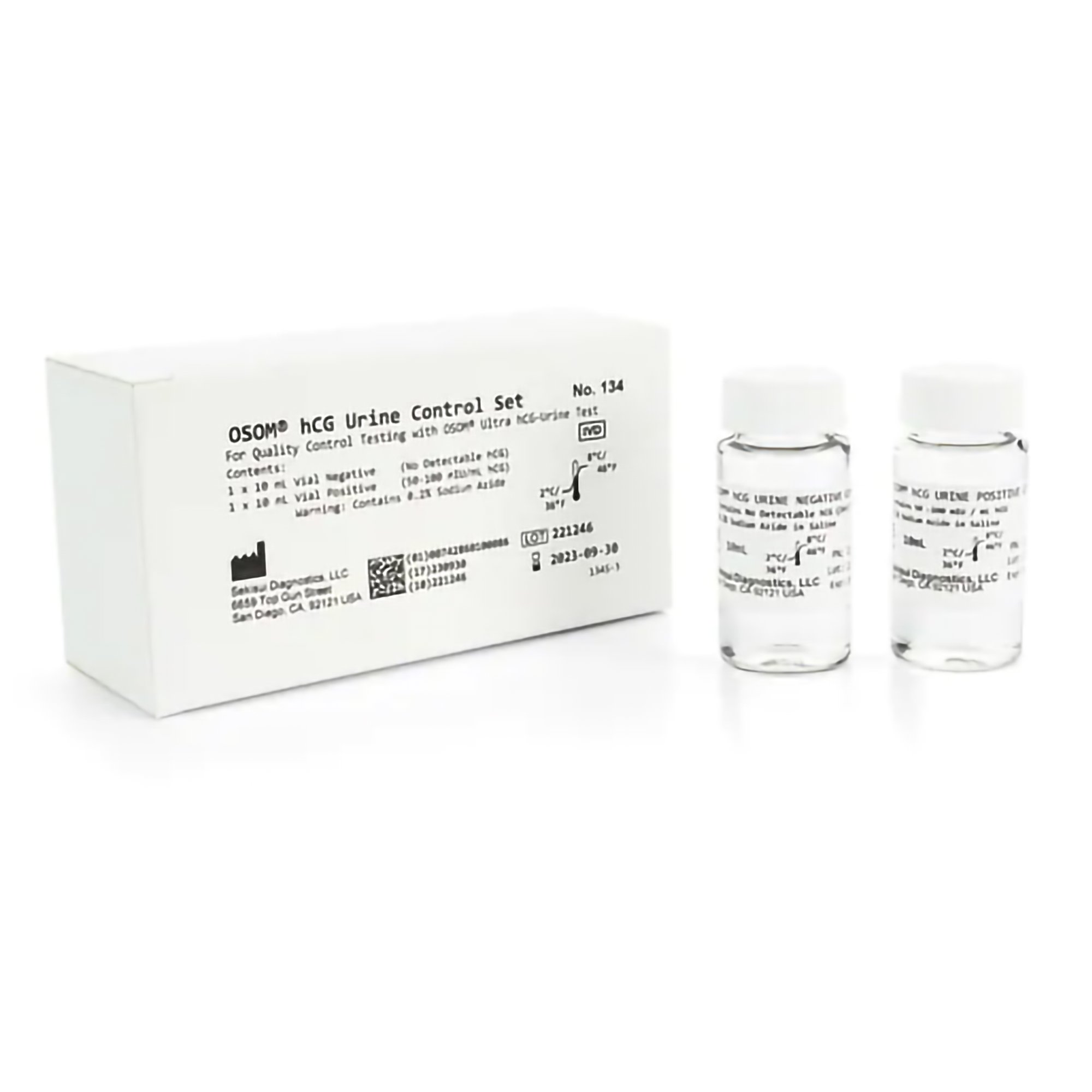 Set Control Sekisui HCG Urine Tests For use w/ HCG Combo (1 positive 10mL & 1 negative 10ML) (2/KT) by Sekisui Diagnostics, LLC  ID 134